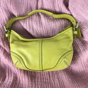Coach yellow green mini hobo shoulder bag